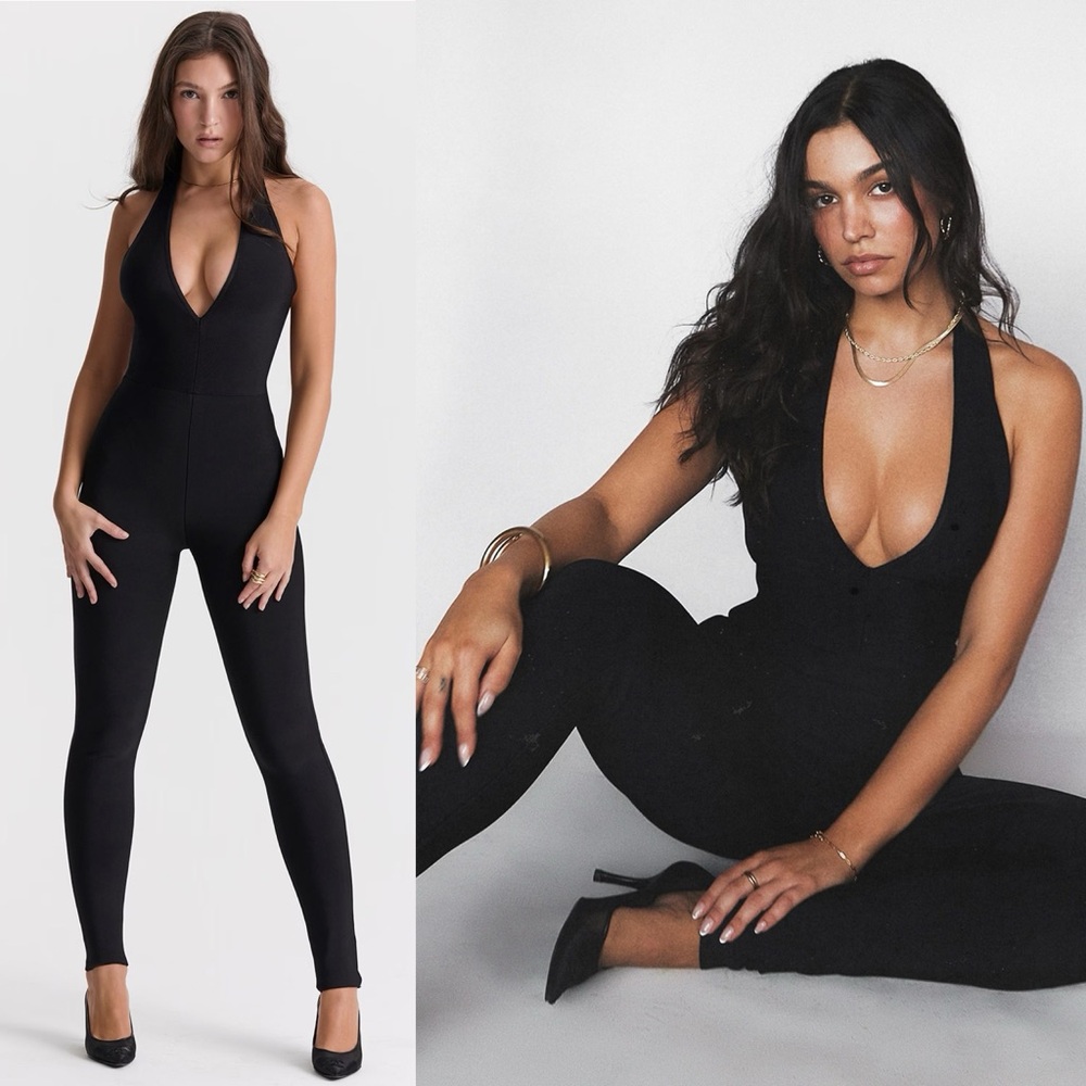 House of CB Anaise Plunge corset Jumpsuit NWOT size M bandage‎ bodycon